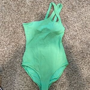 Aerie full coverage one piece swimsuit (one shoulder)